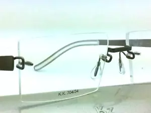 NEW! Authentic Kazuo Kawasaki Rimless Eyeglasses 704 SP-51 Grey Titanium Frames - Picture 1 of 7