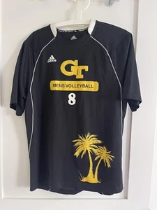 Georgia Tech Yellow Jackets Adult Medium Adidas Volleyball Black Jersey #8 Rare - Picture 1 of 5