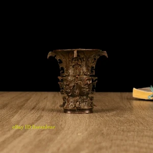 Chinese Antique Bronze Three-Star Mound Xi Xia He Zun Statue - Picture 1 of 5