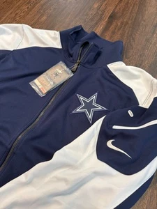 Nike Dri-Fit NFL On Field Dallas Cowboys Blue/White Zip Up Jacket Men’s Sz Large - Picture 1 of 10