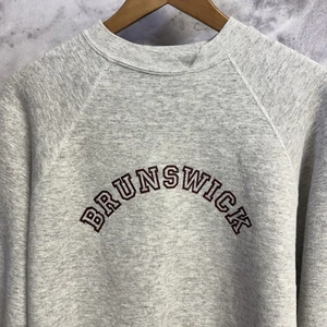 Vintage 80er Brunswisk Raglan Sweatshirt Herren Large 24x26,5 grau Rundhalsausschnitt - Bild 1 von 12