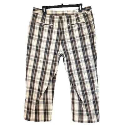 Pantalones de golf a cuadros para mujer 12 Callaway recortados rendimiento preppy capri chinos 35x22 Foto 1 de 4