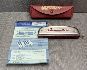 Vintage Hohner Chrometta 12 Chromatic Harmonica Key C Made in Germany w/ Case - Picture 1 of 16