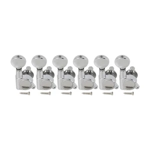 FLEOR 6R Electric Acoustic Chrome Guitar Tuning Pegs Tuners Machine Heads Keys - Picture 1 of 14