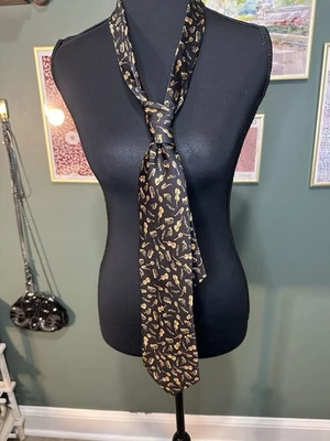 Corbata de músicos 100 % seda para hombre dorada y negra hecha a mano Foto 1 de 4