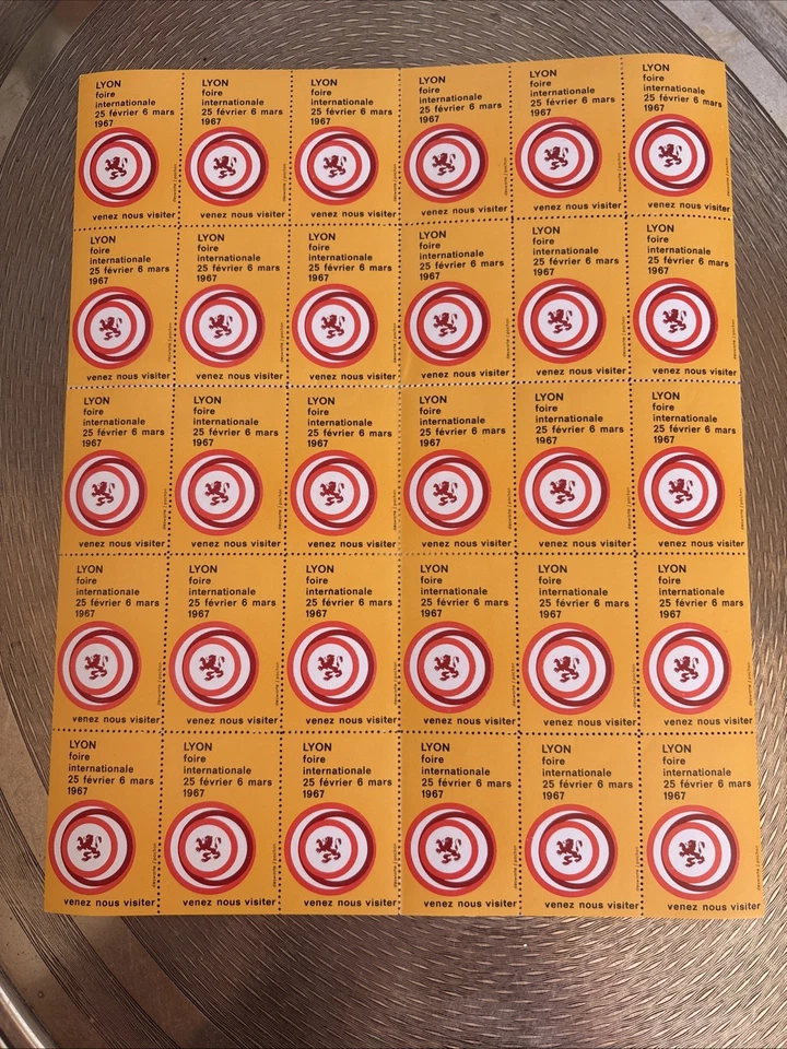 poster stamp cinderella vignette Foire De Lyon 1967 Planche - Photo 1/1