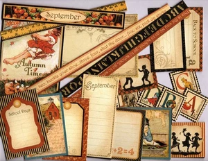 Fragmentos G45 HORA INFANTIL-SEPTIEMBRE (24 piezas) CORTE A MANO álbumes de recortes manualidades - Imagen 1 de 5