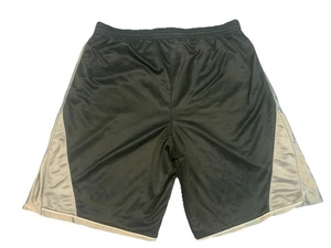 Vintage Nike Basketball Shorts Mens XXL Black/Gray Dazzle Drawstring 90s Y2K - Picture 1 of 2