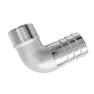 Raccordo Tubo Acciaio Inox 90 Gradi Gomito 3/4" Barb x 3/4"NPT Tubo Maschio Wa... - Foto 1 di 8