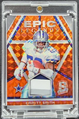 2023 Panini Spectra Emmitt Smith Epic Legends Neon Orange Patch #D /10 1/1 READ - Image 1 of 3