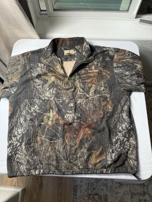 Browning Buck 迷彩 1/4 拉链口袋运动衫套衫夹克男式 XL — 第 1/4 张图片