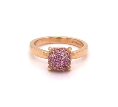 Tiffany & Co. Picasso Pink Sapphires Sugar Stacks 18k Rose Gold Ring - Size 6 - Image 1 of 4