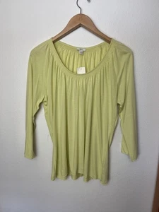 NWT J Jill 3/4 Sleeve Modal Cotton Shirt Top Size Large Yellow - Picture 1 of 7