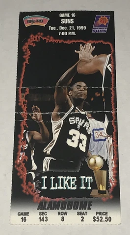 San Antonio Spurs Suns 12/21/99 Ticket Stub Robinson Duncan J Kidd Triple Double Cover