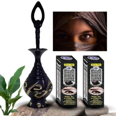 Natural BLACK Surma Kohl Kajal Eyeliner Kuhl Powder | Arabian AL ATHMAD ASMAD - Image 1 of 4