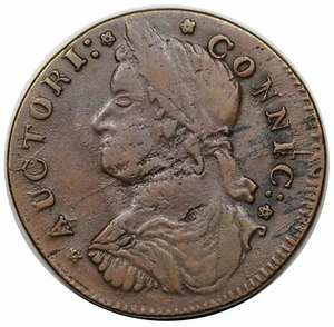 1787 Connecticut Copper, Draped Bust Left, Miller 33.3-W.1, R4 - Picture 1 of 3