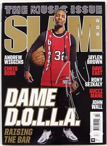 Damian Lillard Portland Trail Blazers Firmado Slam 2017 Revista JSA Auténtico - Imagen 1 de 2