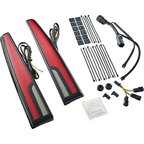 Ciro 40086 Black Calade Red LED Tail Lights for 14-23 Tri Glide - Image 1 of 2