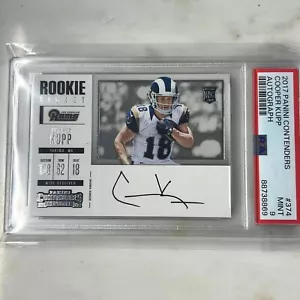 2017 Panini Contenders #374 Cooper Kupp RC Rookie Ticket Variation Auto PSA 9 MT - Picture 1 of 3