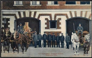 Waterbury Fire Department Postcard Brooklyn District Horses Danzinger Berman - Bild 1 von 2