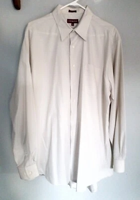 Covington Men's XL Dress Shirt Light Beige / Bone White 36/37 (17-17½)  - Image 1 of 4
