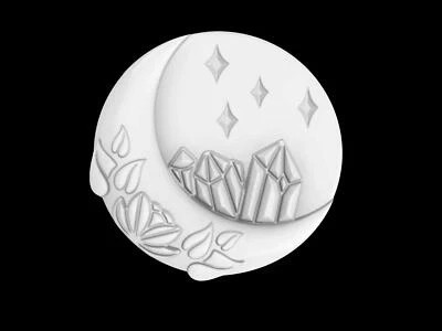 Crystal Moon Mold, Bath Bomb Mold, Soap Mold, Chocolate Mold, Craft Mold - Image 1 of 4