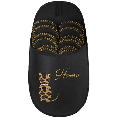 ONVAYA® ABS Gästepantoffel | Home Leo Katze | 6er Set | Antirutsch Hausschuhe