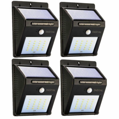 TAGITAL 20 LED Solar LED Lights Solar Sensor Motion Light Outdoor Lamp Waterproof 4 Pack
