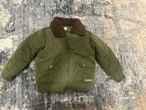 Hudson Boys Aviator Airplane Bomber Jacket Fleece Collar Button Front Pockets 3T - Picture 1 of 3
