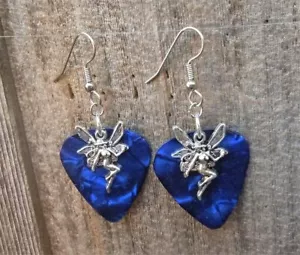 Fairy Charm Guitar Pick Earrings - Pick Your Color - Picture 1 of 15