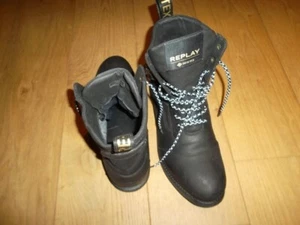 Replay Schnürstiefel Wasserdicht neuwertig schwart Größe 46 ein mal getragen - Bild 1 von 4