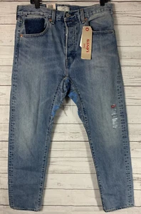 Pantalones de mezclilla recortados florales reforzados G44 Levi's Jeans para hombre 33X32 NUEVO - Imagen 1 de 4