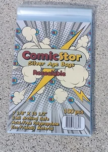 ComicStor Silver Age Resealable Comic Book Storage Bags (100) - Picture 1 of 2