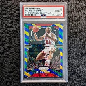 2019 PANINI PRIZM CHOICE BLUE/YELLOW/GREEN PRIZM #3 DENNIS RODMAN PSA 10 GEM MT - Picture 1 of 2