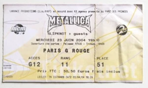 METALLICA Original billet ticket stub concert FRANCE Paris 23/06/2004 - Picture 1 of 2