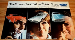 1967 FORD MUSTANG COUGAR THUNDERBIRD ORIGINAL FOLDOUT ADVERTISEMENT PRINT AD 67 - Bild 1 von 1