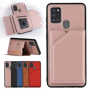 Leather Credit Card Slot Case Cover For Samsung Galaxy A21s A20 A30 A51 A71 4G - Picture 1 of 47