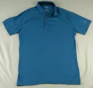 KUHL Wildfibre Polo Shirt Mens M Blue Organic Cotton Athletic Fit Short Sleeve - Picture 1 of 7