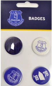 Everton FC Paquete de 4 Insignias Botón Metal Conjunto Nuevo Diseño - Imagen 1 de 3