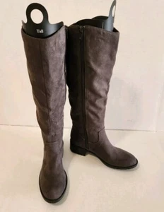 STYLE & CO Women’s Graciee Round Toe Zip Riding Boots Clay Grey 6.5M - Picture 1 of 8