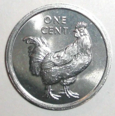 2003 Cook Islands Coin 1 cent Chicken Hen Rooster Bird Farm Animal - Image 1 of 2