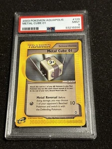 METALLWÜRFEL 01 2003 Pokemon Aquapolis 129/147 PSA 9 neuwertig Trainer - Bild 1 von 2