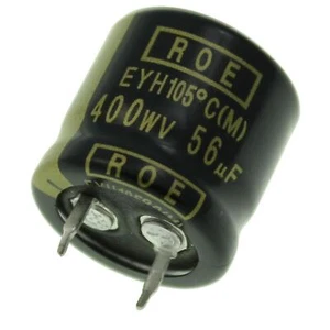 5x Snap-In Elko Capacitor Radial 56µF 400V 105°C 22x20mm EYH07LW256X02K 56uF - Picture 1 of 1