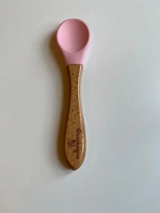 Bamboo Baby Feeding Spoons with Silicone Tips for Toddlers (Pink) - Picture 1 of 3
