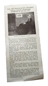 VTG Ephemera Art Institute Chicago Century of Progress Fine Arts Exhibition 1933 - Picture 1 of 4