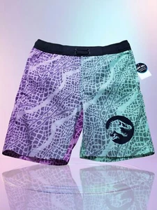 NWT Jurassic Park Swimwear shorts Teal Green & Purple Boys Swim Trunks - Picture 1 of 7