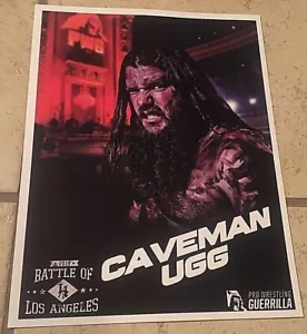 PWG Caveman UGG 2019 Battle Of Los Angeles 8.5” X 11” CardStock Photograph - Bild 1 von 4