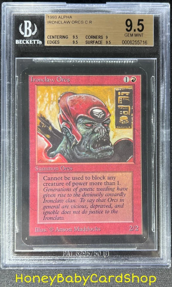 MTG Limited Edition Alpha 1993 Ironclaw Orcs BGS 9.5 GEM MINT Old School 93/94 - Image 1 of 4