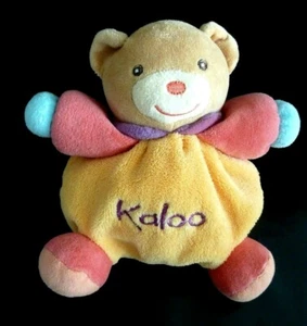 *. DOUDOU BOULE KALOO OURS ORANGE ROSE BLEU VIOLET 18cms - EXCELLENT ETAT - Picture 1 of 5