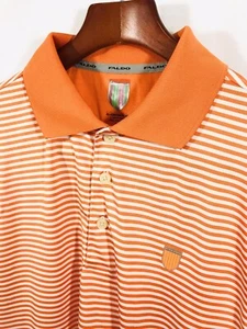 Faldo Claret Herren Poloshirt orange gestreift Kurzarm M - Bild 1 von 6